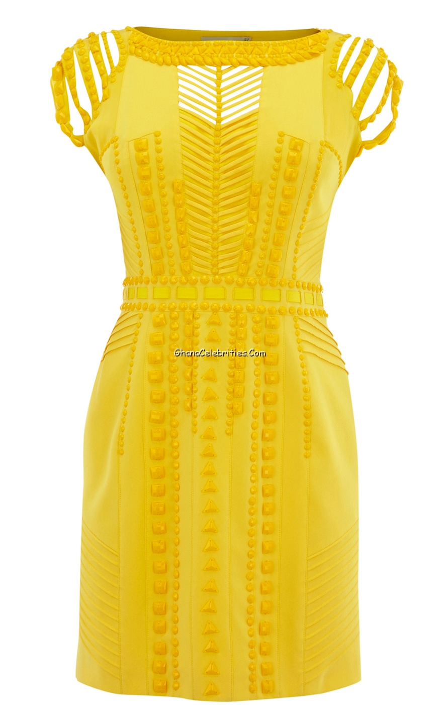 Karen Millen dn111 dress yellow