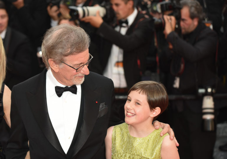 Ruby Barnhill and director Steven Spielberg